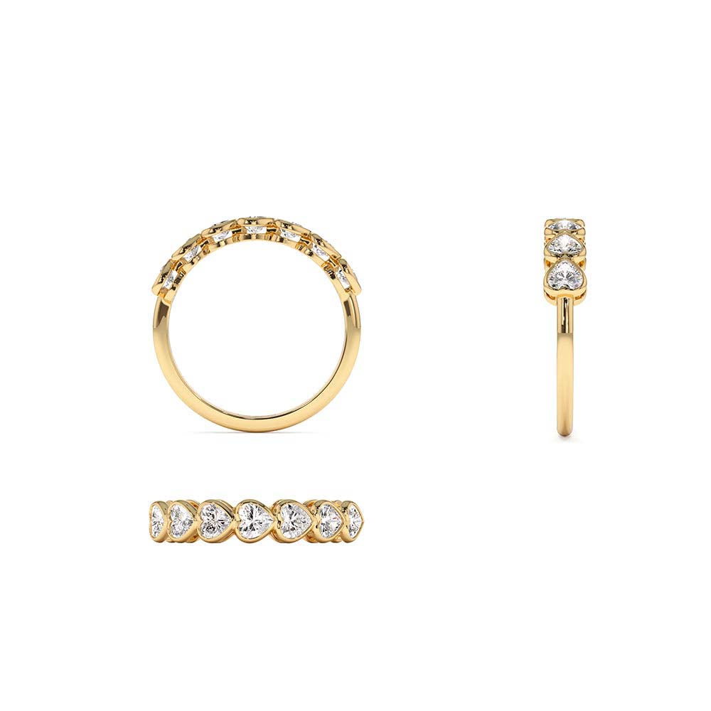 Heart Shape Horizontal Bezel Setting Diamond Ring in 14K Gold — view 2