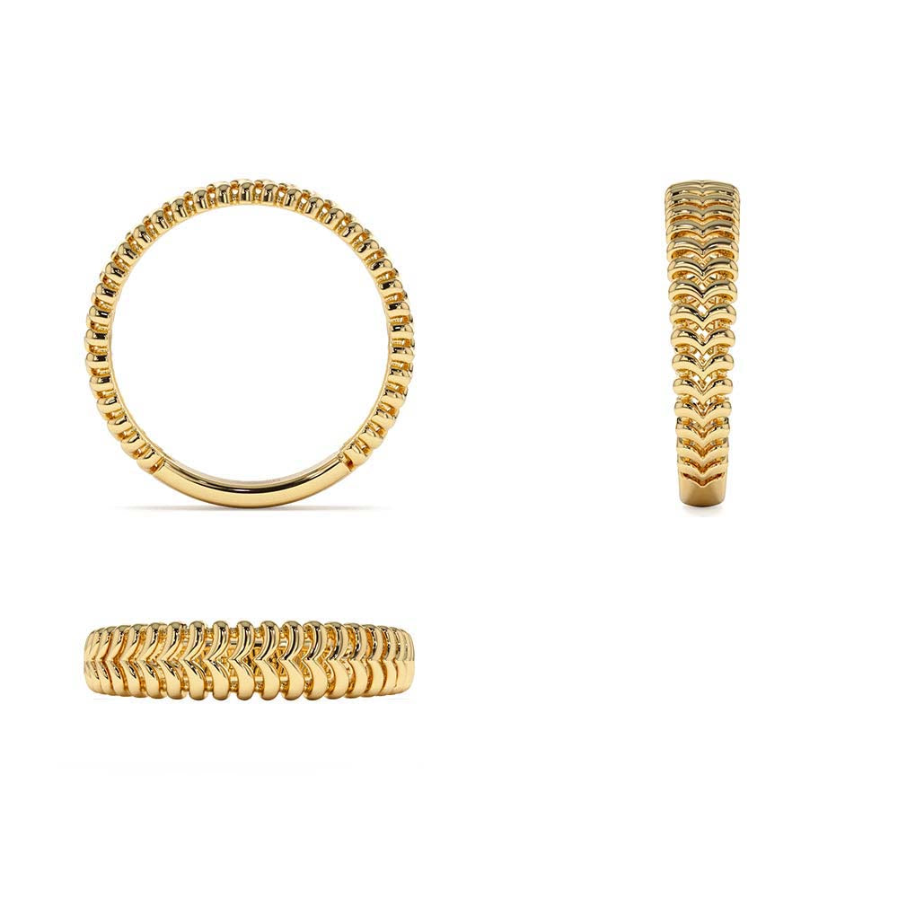 Unique Statement Stacking Gold Ring in 14K Gold — view 3