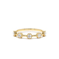 Hexagon Milgrain Setting Five Stone Diamond Ring in 14K Gold — view 1