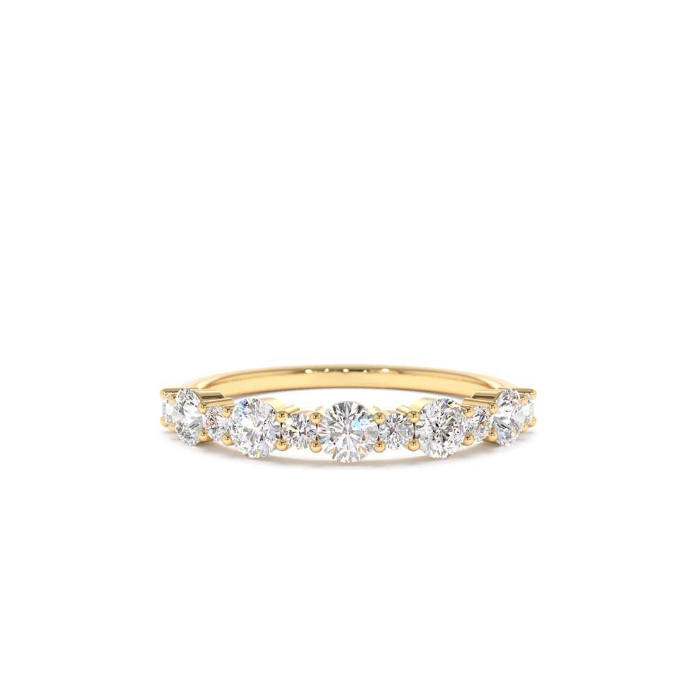 Round Diamond Mix Size Anniversary Ring in 14K Gold — view 1