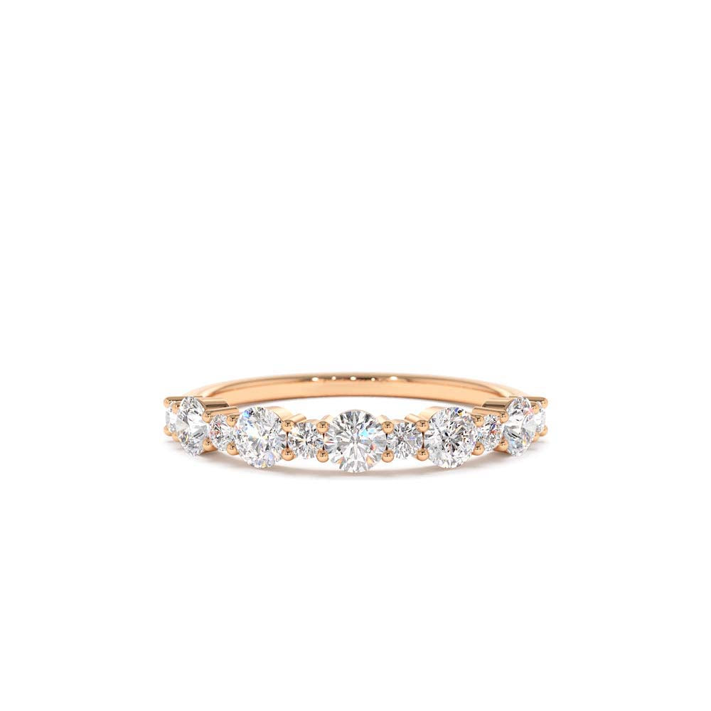 Round Diamond Mix Size Anniversary Ring in 14K Gold — view 5