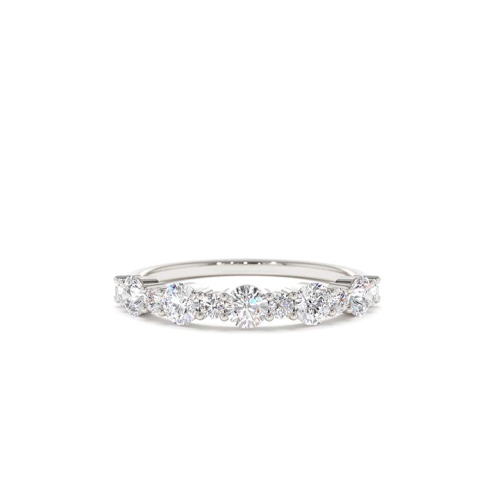 Round Diamond Mix Size Anniversary Ring in 14K Gold — view 4