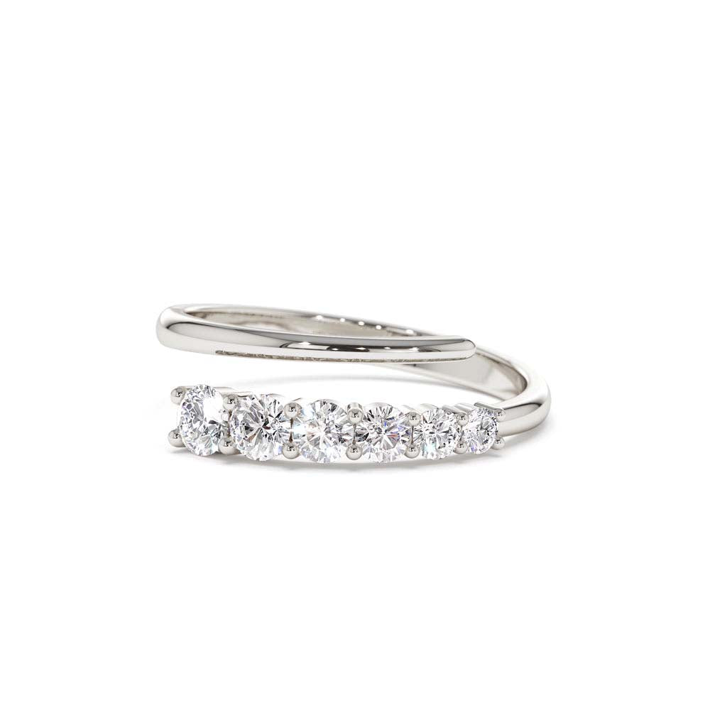 Unique Crossover Diamond Statement Ring in 14K Gold — view 4
