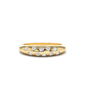 Dome Zig Zag Flush Diamond Ring in 14K Gold — view 1
