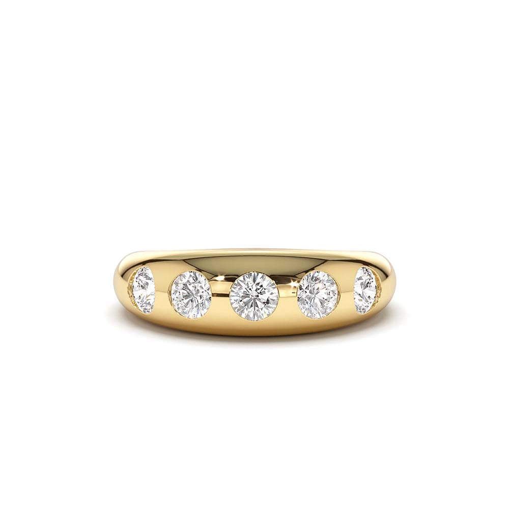 Dome Chunky Statement Diamond Ring in 14K Gold — view 1