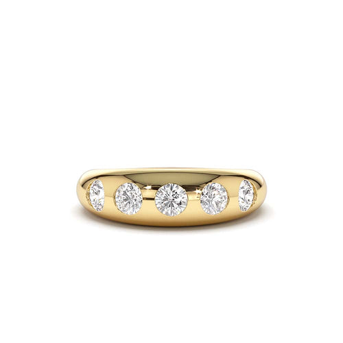 Dome Chunky Statement Diamond Ring in 14K Gold — view 1