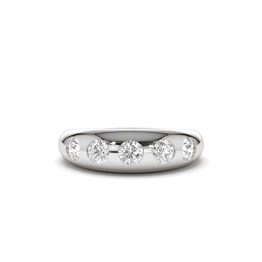 Dome Chunky Statement Diamond Ring in 14K Gold — view 4