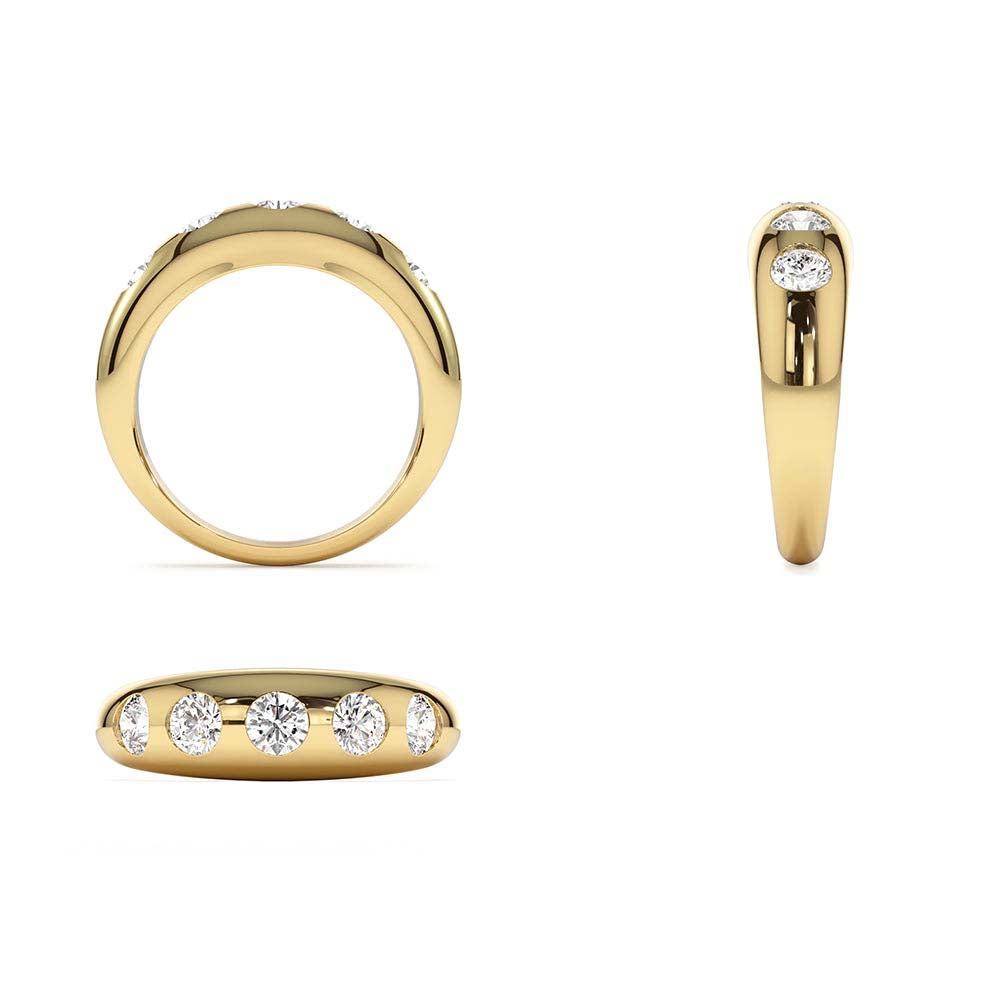 Dome Chunky Statement Diamond Ring in 14K Gold — view 3