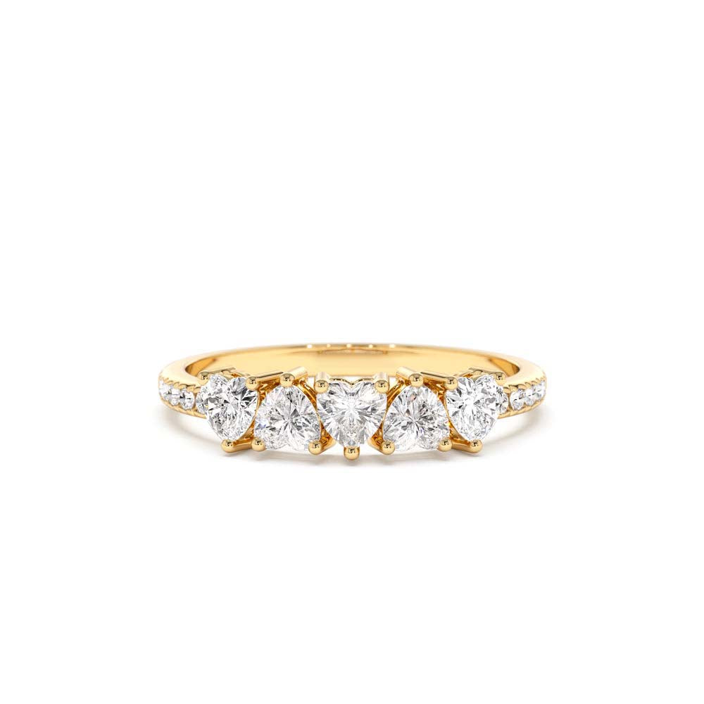 Heart Shaped Diamond Ring w/ Pave Diamonds in 14K Gold — view 1