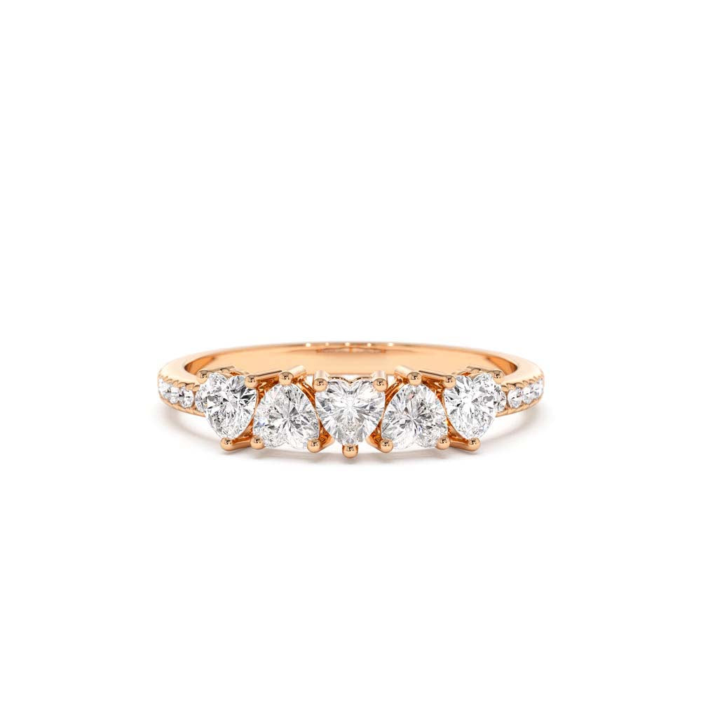 Heart Shaped Diamond Ring w/ Pave Diamonds in 14K Gold — view 5