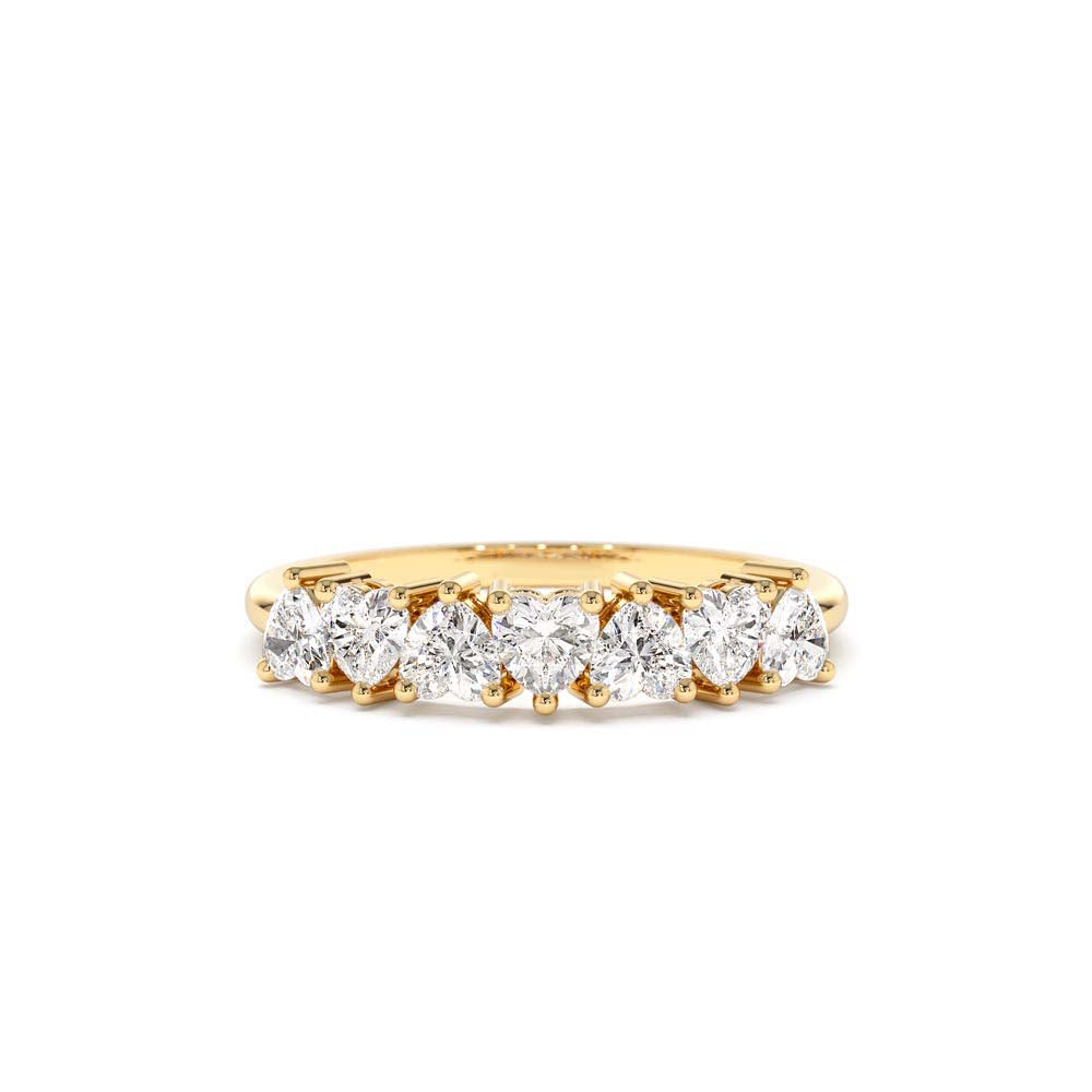 Heart Shape Up Down Prong Setting Diamond Ring in 14K Gold — view 1