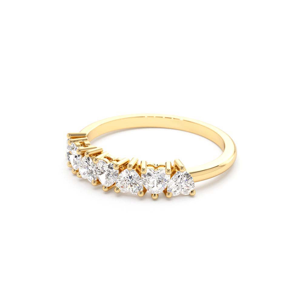 Heart Shape Up Down Prong Setting Diamond Ring in 14K Gold — view 2