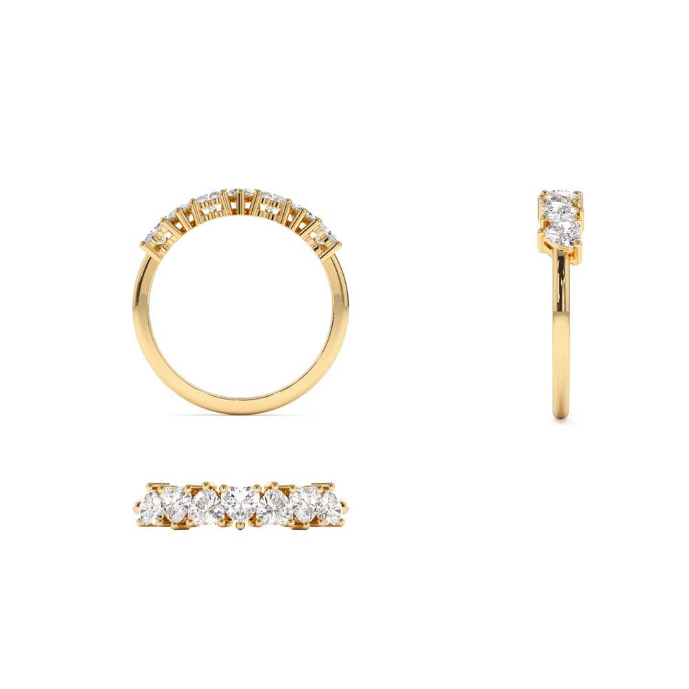Heart Shape Up Down Prong Setting Diamond Ring in 14K Gold — view 3
