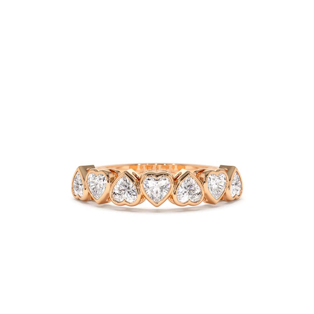Heart Shape Up Down Bezel Setting Diamond Ring in 14K Gold — view 5