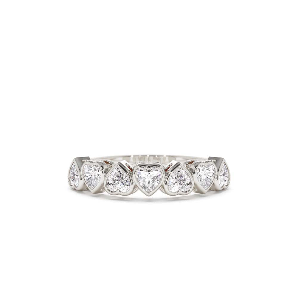 Heart Shape Up Down Bezel Setting Diamond Ring in 14K Gold — view 4