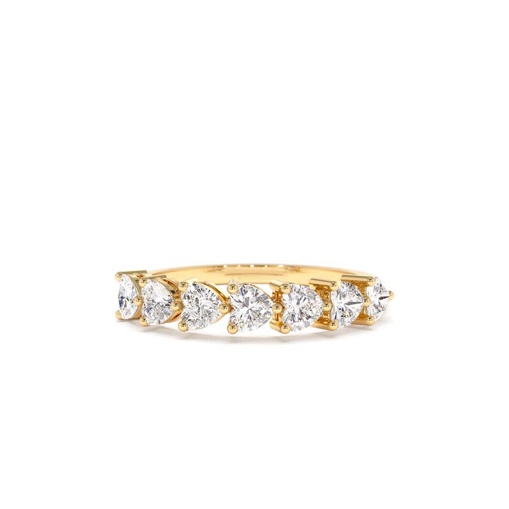 Heart Shape Horizontal Prong Setting Diamond Ring in 14K Gold — view 1