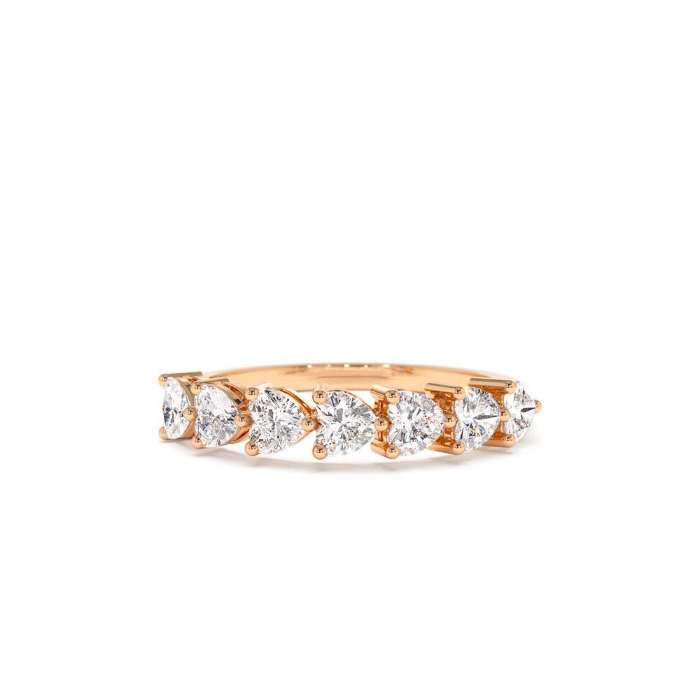 Heart Shape Horizontal Prong Setting Diamond Ring in 14K Gold — view 5