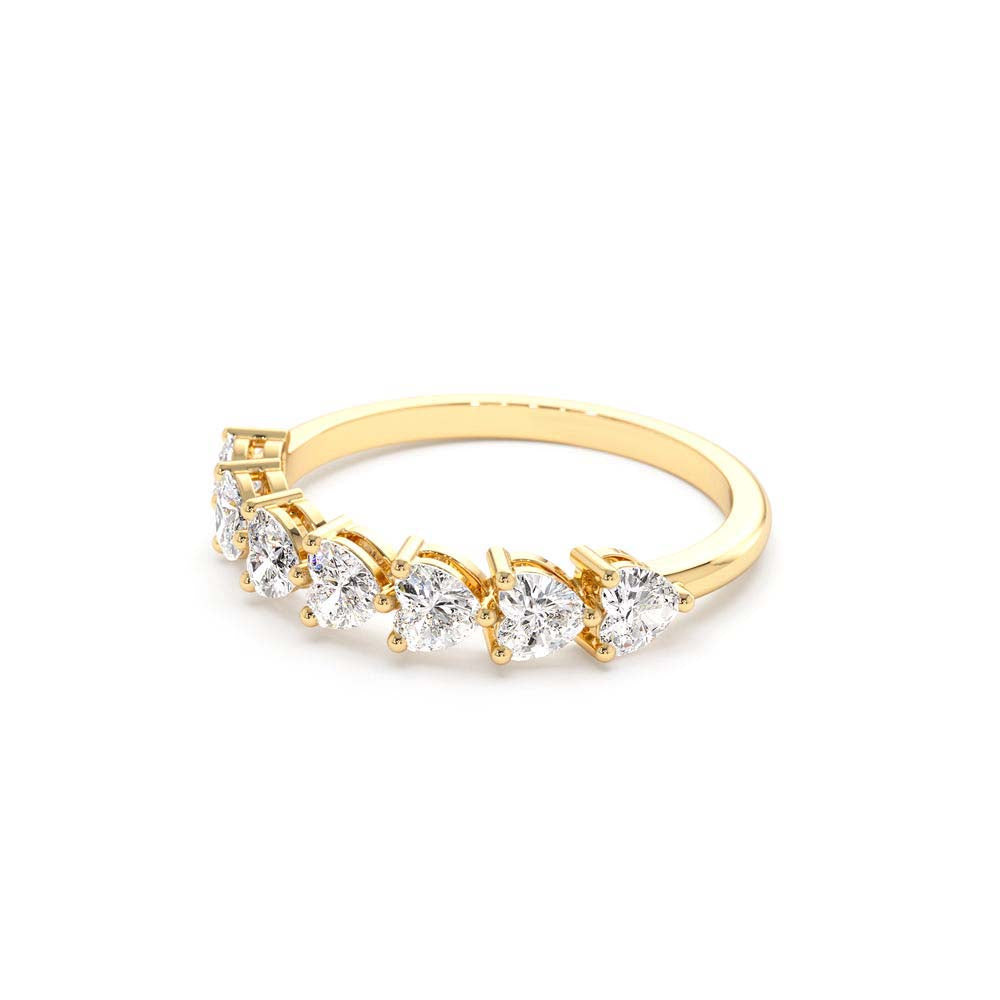 Heart Shape Horizontal Prong Setting Diamond Ring in 14K Gold — view 2