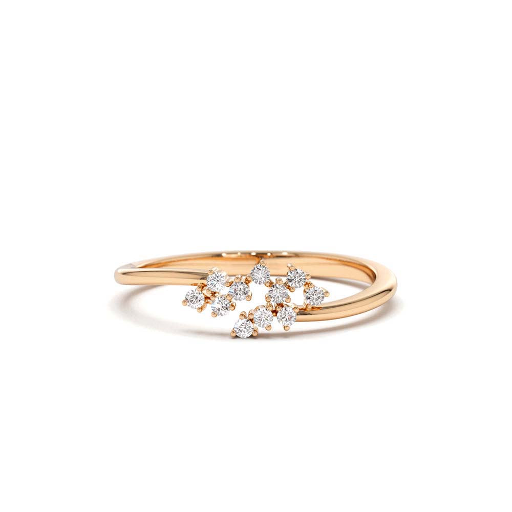 Mini Cluster Diamond Ring in 14K Gold — view 5