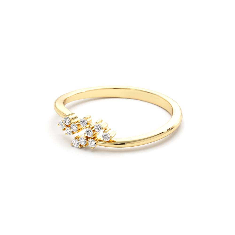 Mini Cluster Diamond Ring in 14K Gold — view 2