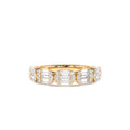 Baguette and Round Diamond Anniversary Ring in 14K Gold — view 1