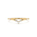 Curved Chevron Diamond Stacking Ring in 14K Gold — view 1