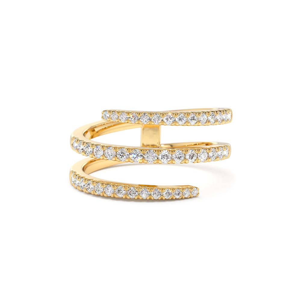 Diamond Spiral Ring in 14K Gold — view 1