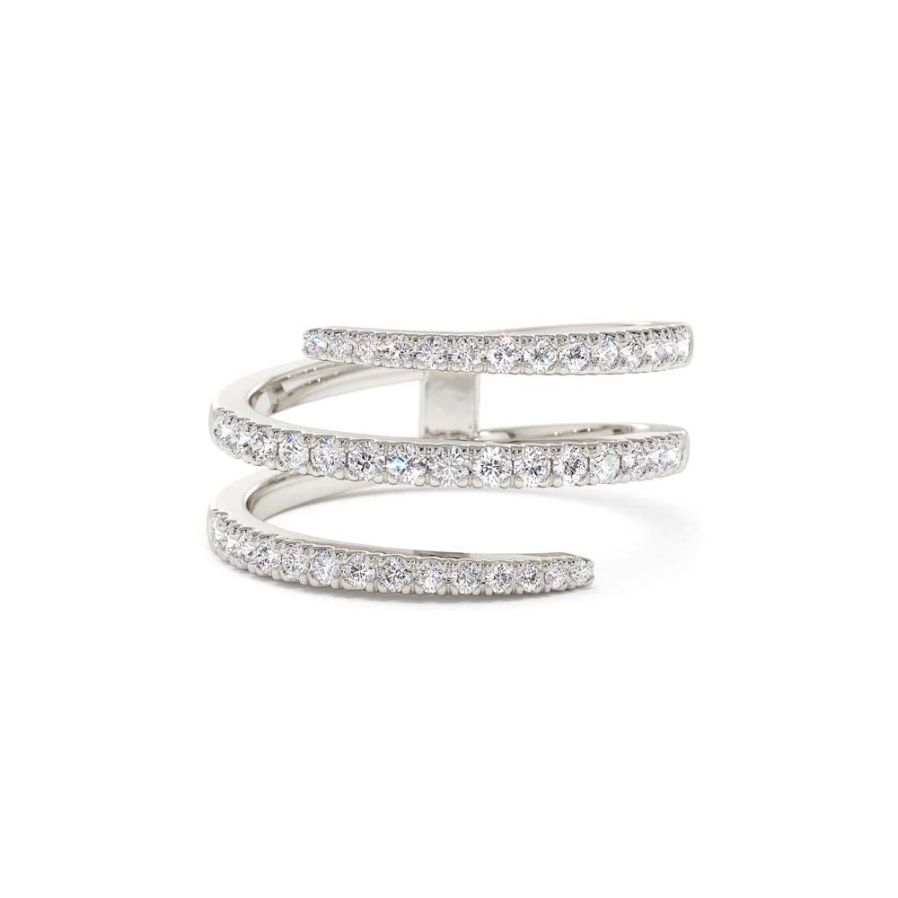 Diamond Spiral Ring in 14K Gold — view 4