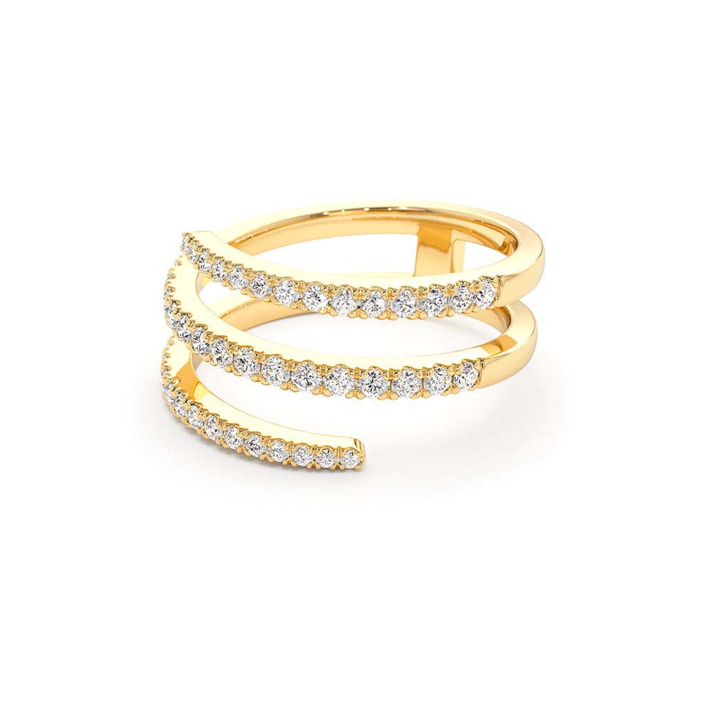 Diamond Spiral Ring in 14K Gold — view 2