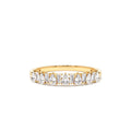 Pear Shaped & Tapered Baguette Diamond Anniversary Ring in 14K Gold — view 1