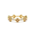 Full Eternity Clover Citrine and Diamond Ring in 14K Gold — view 1
