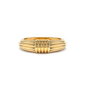 Ribbed Dome Graduating Gold Ring in 14K Gold — view 1