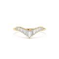 Baguette Diamond Curved Tiara Ring in 14K Gold — view 1