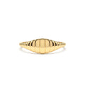 Minimalist Wave Signet Ring in 14K Gold — view 1