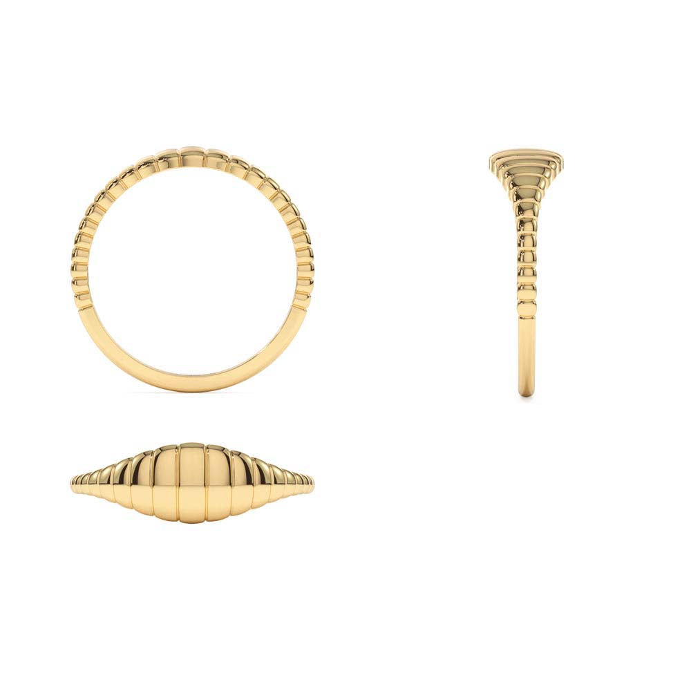 Minimalist Wave Signet Ring in 14K Gold — view 3