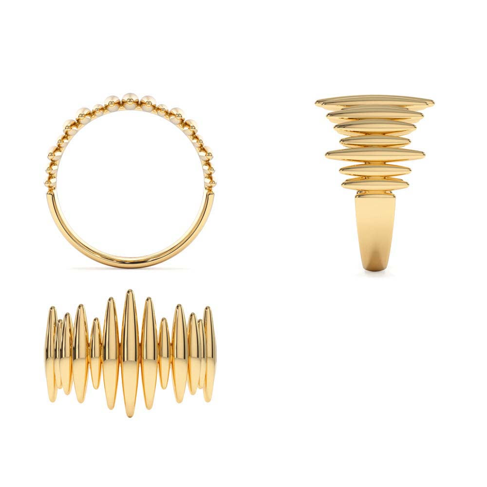 Unique Statement Gold Ring in 14K Gold — view 3