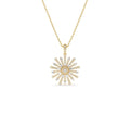 Baguette Diamond Unique Necklace in 14K Gold — view 1