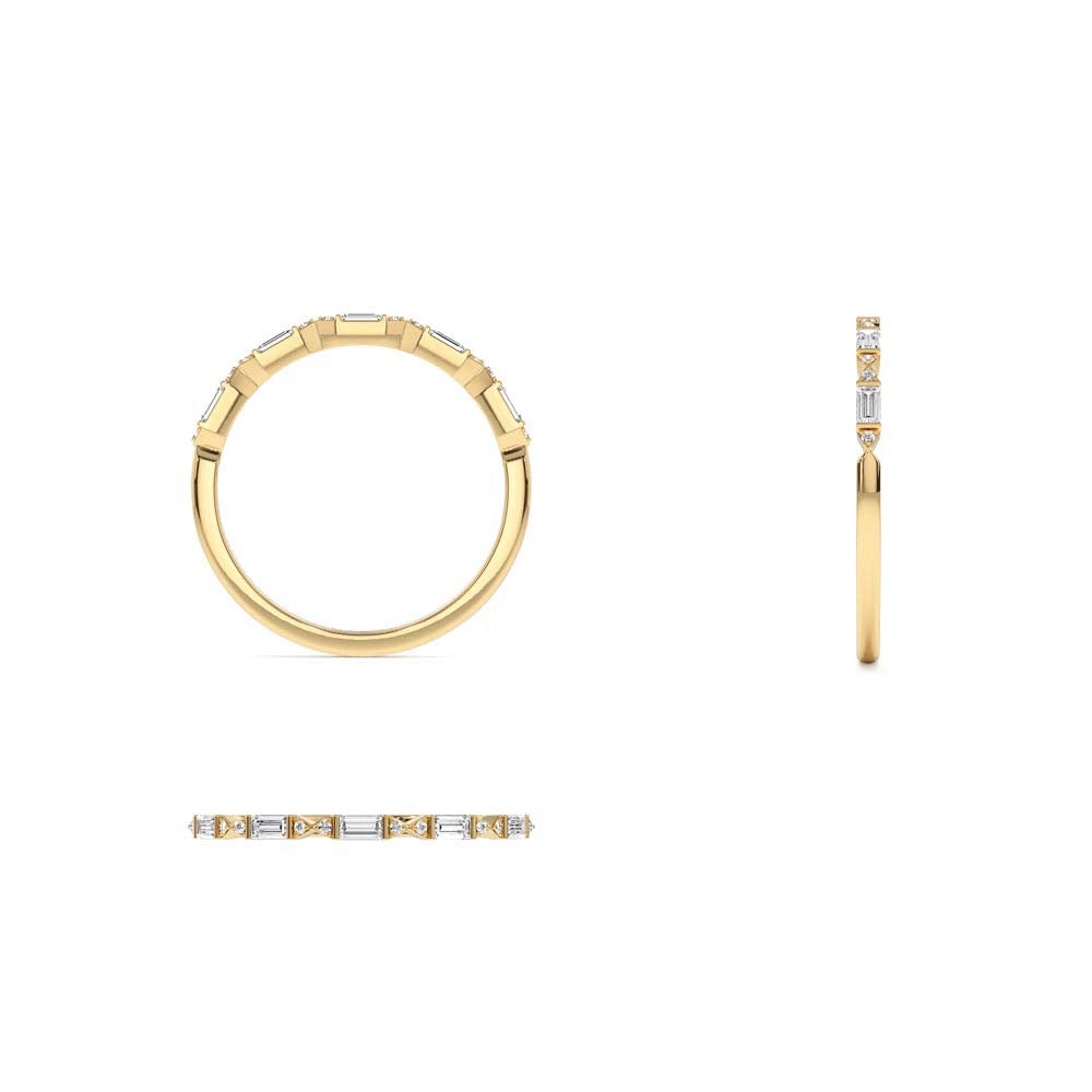 Stackable Dainty Baguette Diamond Ring in 14K Gold — view 3