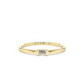 Single Baguette Solitaire Diamond Ring in 14K Gold — view 1