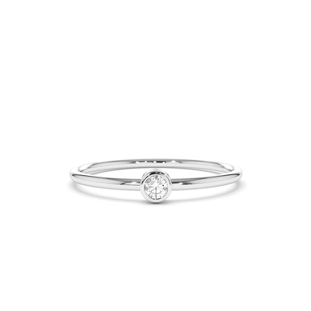Round Solitaire Diamond Ring in 14K Gold — view 4