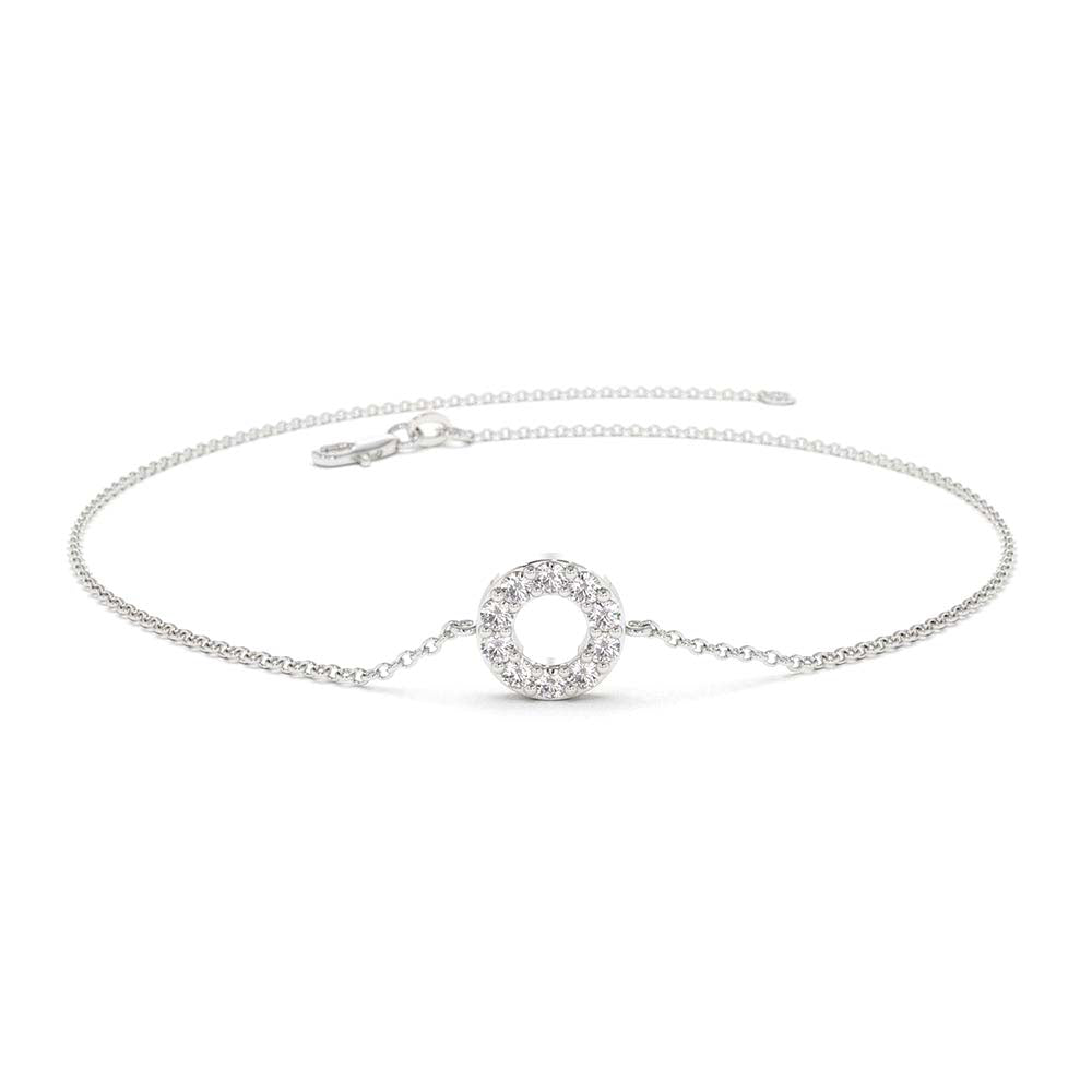 Round Pave Diamond Bracelet in 14K Gold — view 5