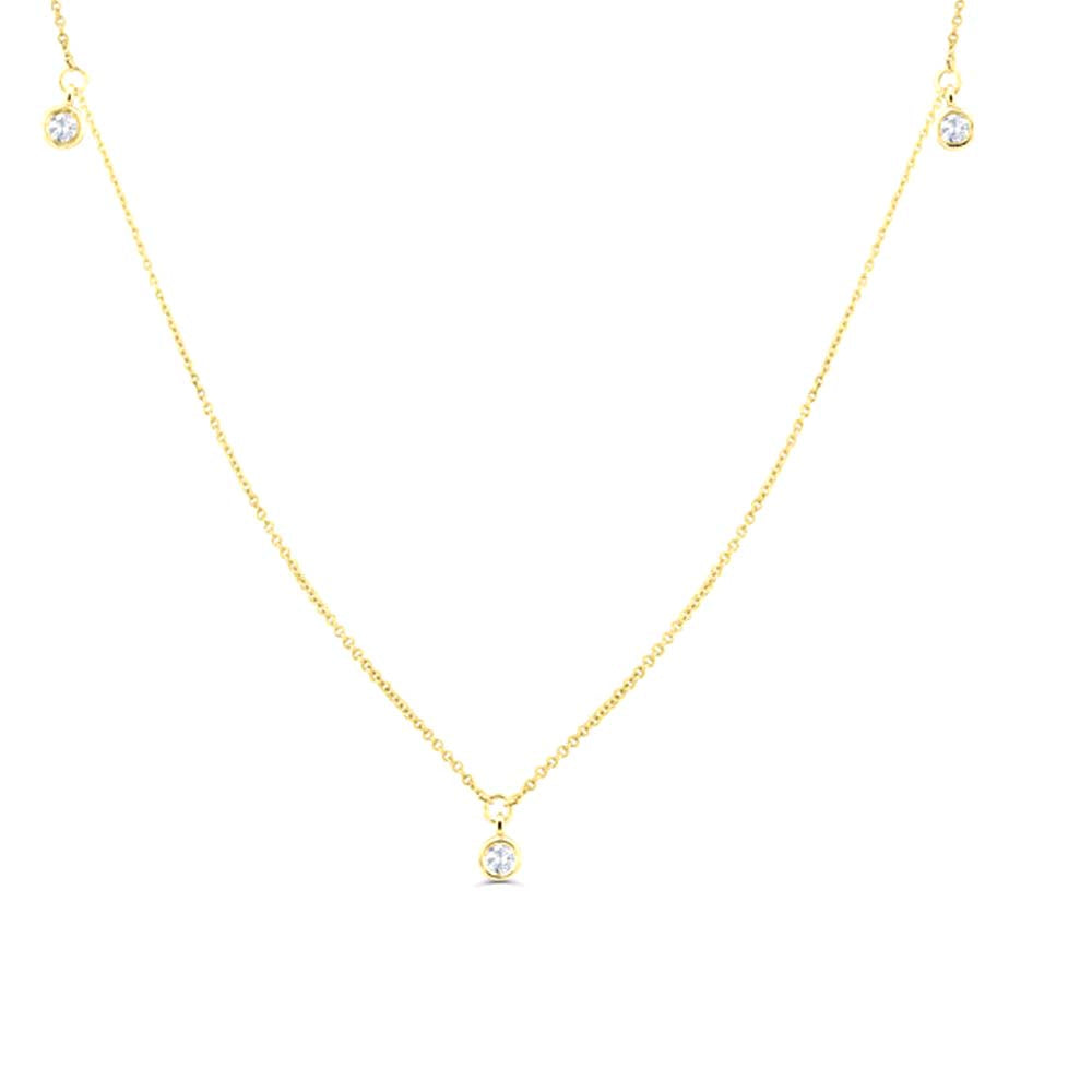 5 Diamond Dangle Necklace in 14K Gold — view 1