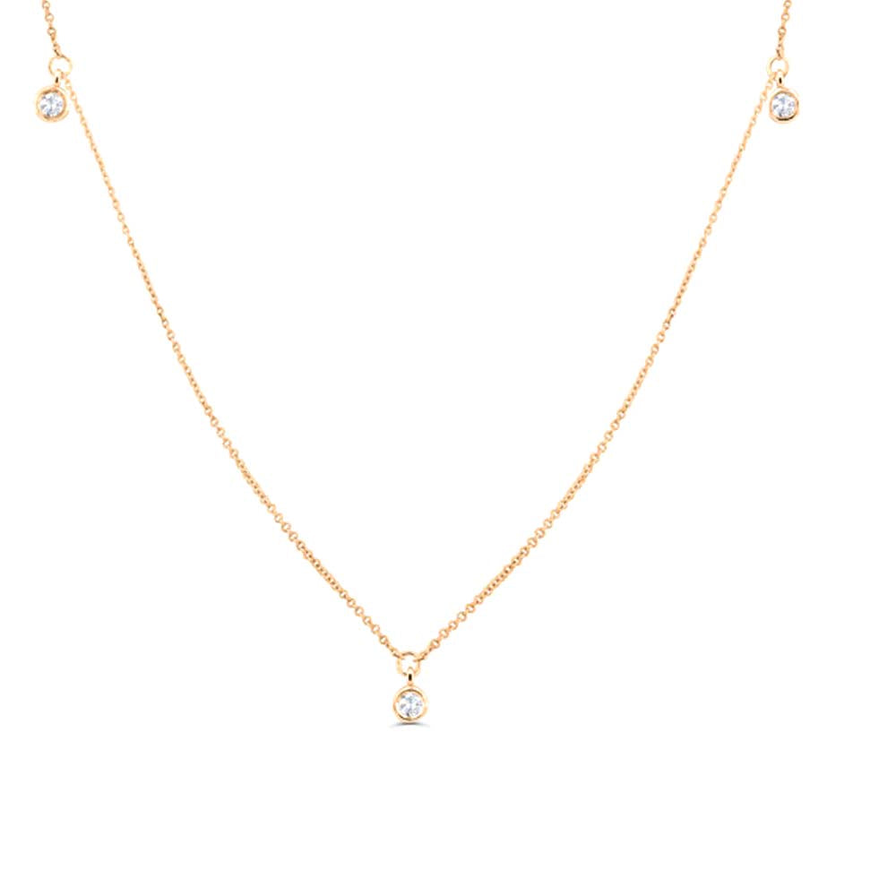 5 Diamond Dangle Necklace in 14K Gold — view 6