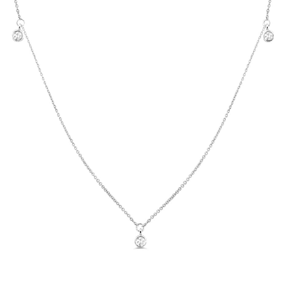 5 Diamond Dangle Necklace in 14K Gold — view 3