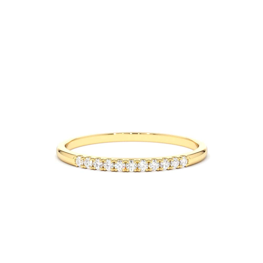 11 Stone Diamond Wedding Band in 14K Gold — view 1