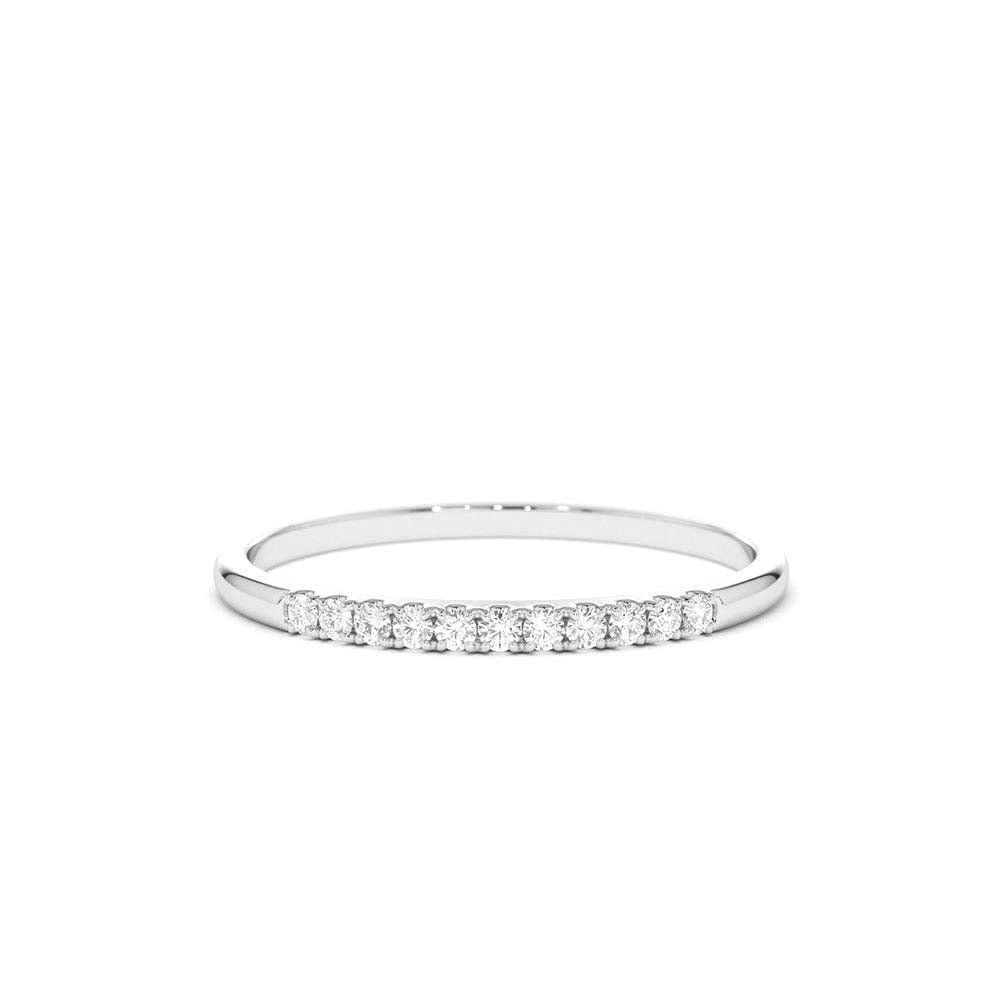 11 Stone Diamond Wedding Band in 14K Gold — view 3