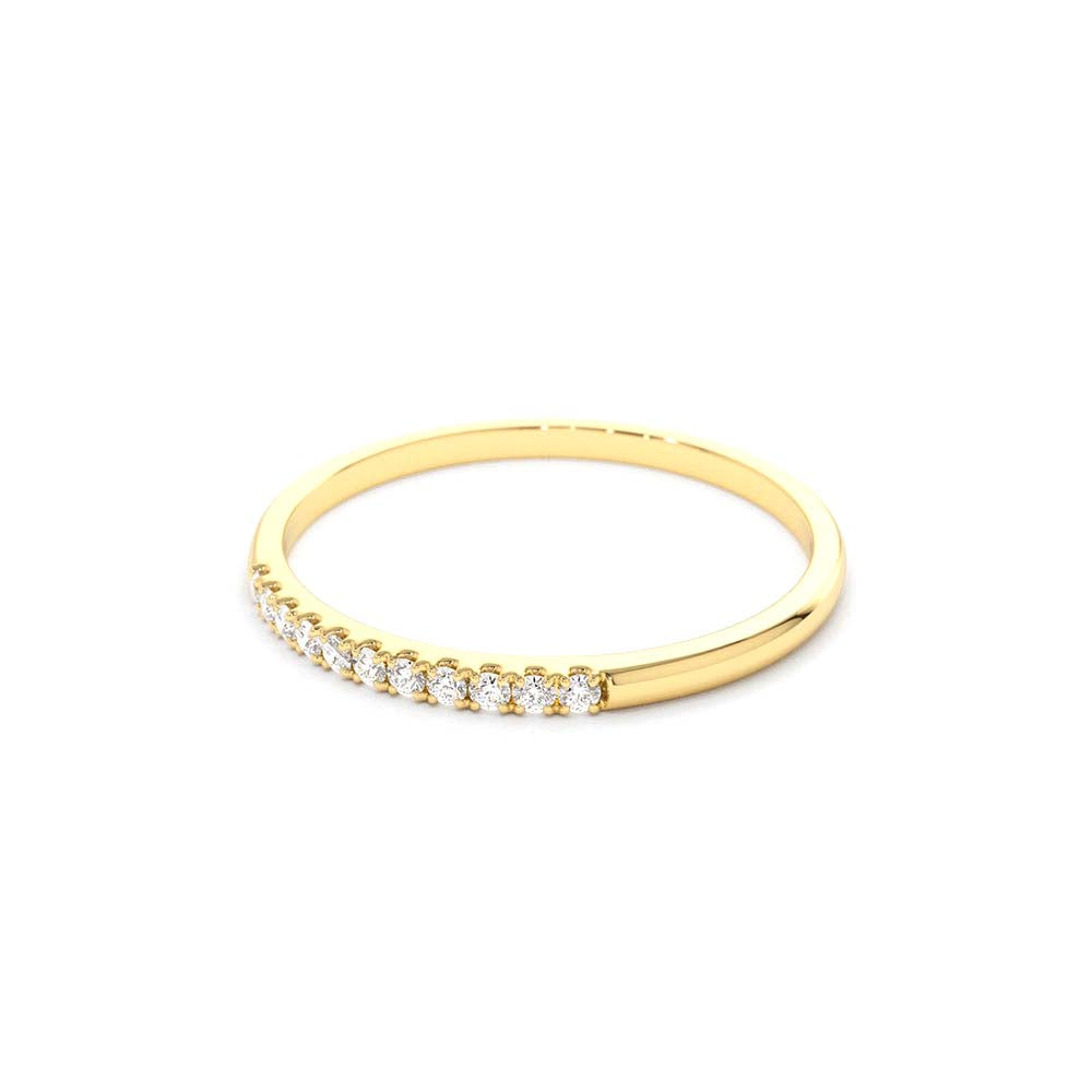 11 Stone Diamond Wedding Band in 14K Gold — view 2