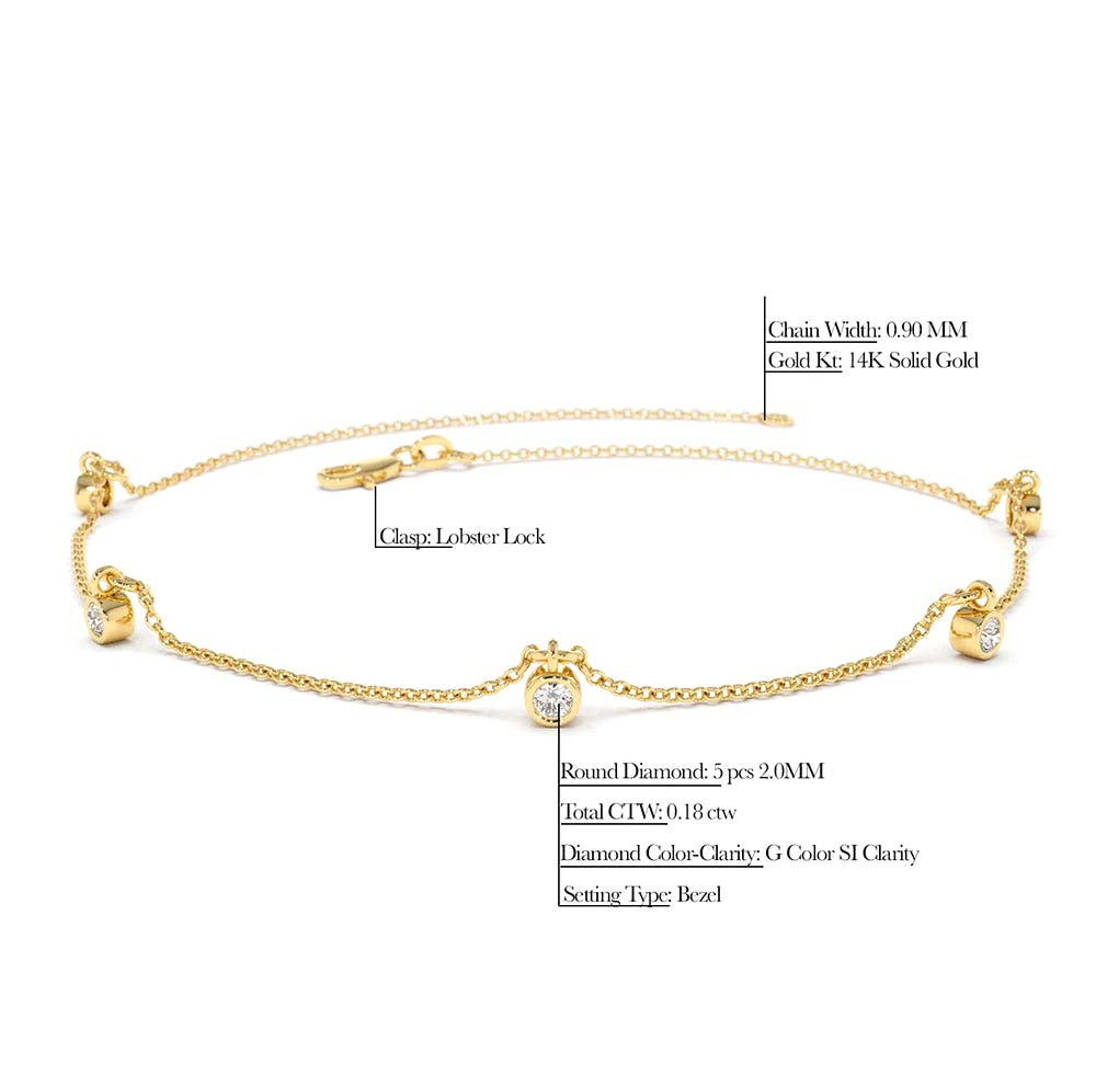 Diamond by The Yard Dangling Solitaire Bracelet in 14K Gold — view 2