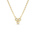 Bezel Set Trio Diamond Necklace in 14K Gold — view 1