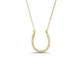 Diamond Large Horseshoe Necklace in 14K Gold — view 1